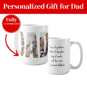Funny Dad Mug – Fixer of Problems & King of Snacks