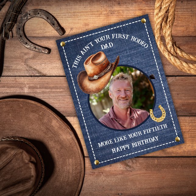 Funny Dad Not Your First Rodeo Birthday Card  (Creator Uploaded)