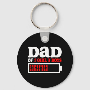 Funny Dad Of 1 Girl 3 Boys From Son Daughter Fathe Key Ring