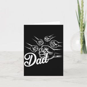 Funny Dad Of Four Toddler Kids Fathers Day Fist Bu Card