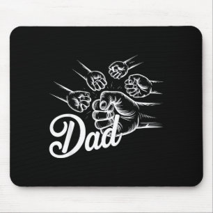 Funny Dad Of Four Toddler Kids Fathers Day Fist Bu Mouse Mat