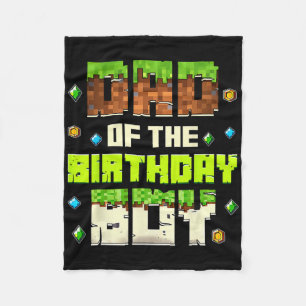 Funny Dad Of The Birthday Boy Video Gamer Pixel Bd Fleece Blanket