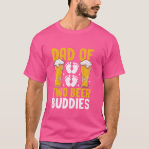 Funny Dad Of Twins Beer Drinking Twin Gender Revea T-Shirt