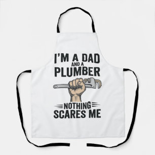 Funny Dad Plumber Vintage Engraving Shirt Design_1 Apron