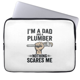 Funny Dad Plumber Vintage Engraving Shirt Design_1 Laptop Sleeve
