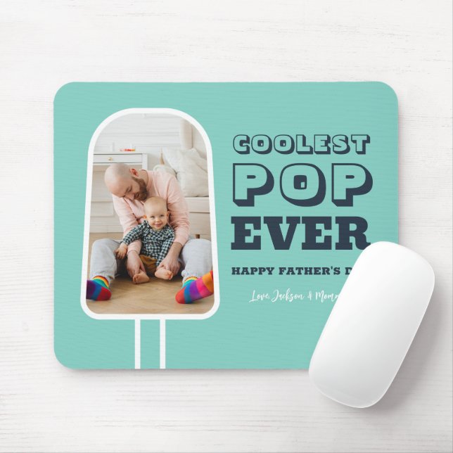 Funny Dad Pun Coolest Pop Cute Father's Day Mouse Mat (With Mouse)