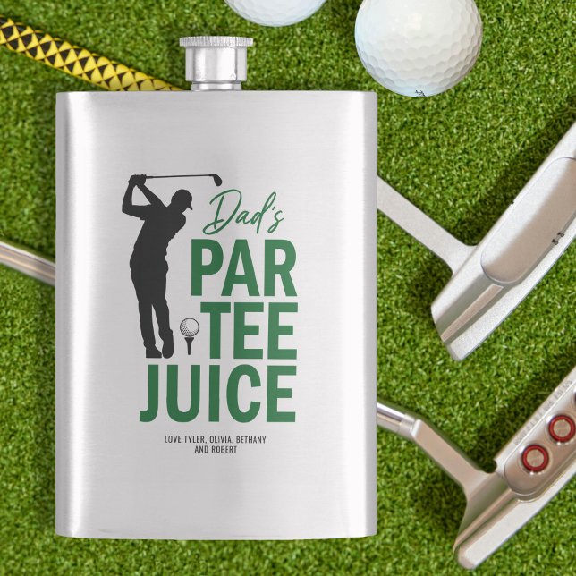 Funny “Dad’s Par-Tee Juice” Golf Drinking Hip Flask (Creator Uploaded)