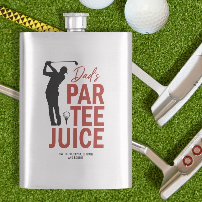Funny “Dad’s Par-Tee Juice” Golf Drinking Hip Flask (Creator Uploaded)