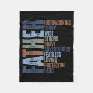 Funny Dad Saying Gift Birthday for Men Husband Fleece Blanket