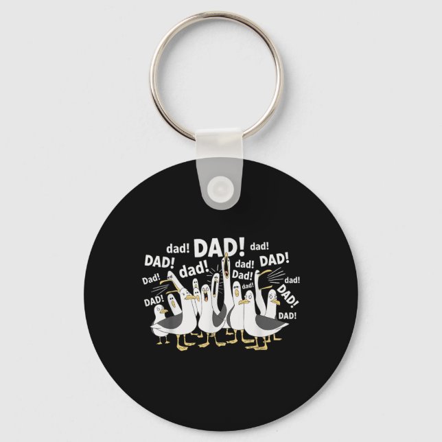 Funny Dad Seagull Funny Daddy Seagulls Fathers Day Key Ring (Front)