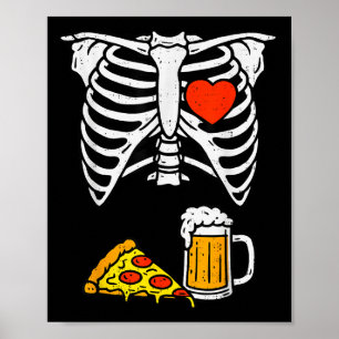 Funny Dad Skeleton Beer Zza Halloween Costume Mens Poster