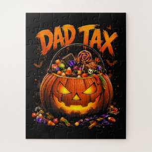 Funny Dad Tax Halloween Pumpkin Jigsaw Puzzle