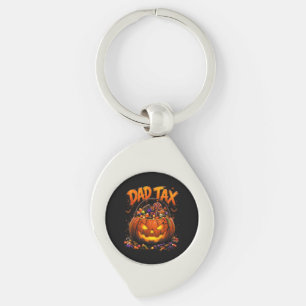 Funny Dad Tax Halloween Pumpkin Key Ring