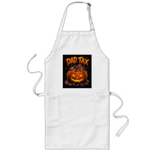 Funny Dad Tax Halloween Pumpkin Long Apron