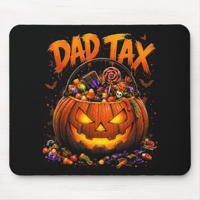 Funny Dad Tax Halloween Pumpkin Mouse Mat (Front)