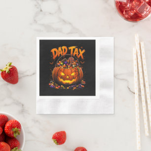 Funny Dad Tax Halloween Pumpkin Napkin