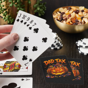 Funny Dad Tax Halloween Pumpkin Playing Cards