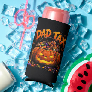 Funny Dad Tax Halloween Pumpkin Seltzer Can Cooler