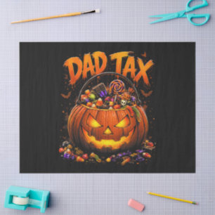 Funny Dad Tax Halloween Pumpkin Tissue Paper