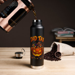 Funny Dad Tax Halloween Pumpkin Water Bottle
