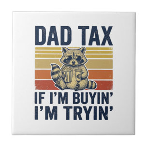Funny Dad Tax Racoon Vintage Graphic T-Shirt_1 Tile
