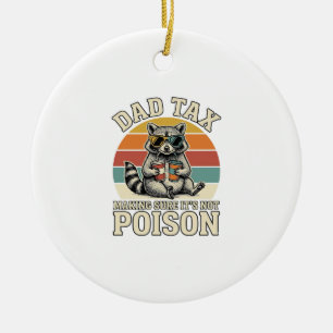 Funny Dad Tax Racoon Vintage T-Shirt Design_1 Ceramic Tree Decoration