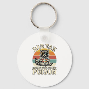 Funny Dad Tax Racoon Vintage T-Shirt Design_1 Key Ring