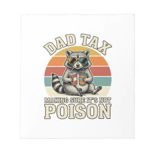 Funny Dad Tax Racoon Vintage T-Shirt Design_1 Notepad