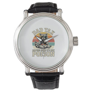 Funny Dad Tax Racoon Vintage T-Shirt Design_1 Watch