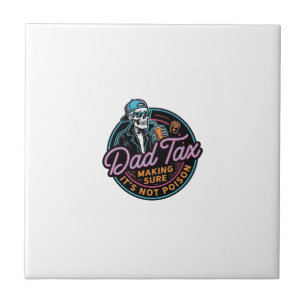 Funny Dad Tax Skeleton Vintage Engraving Shirt Des Tile