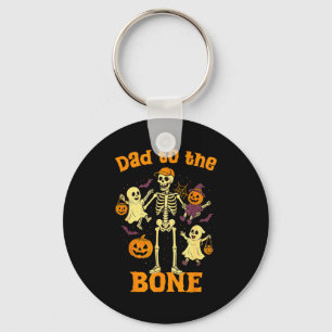 Funny Dad To The Bone Skeleton With Kids Halloween Key Ring
