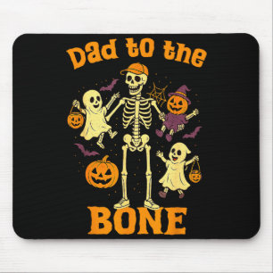 Funny Dad To The Bone Skeleton With Kids Halloween Mouse Mat