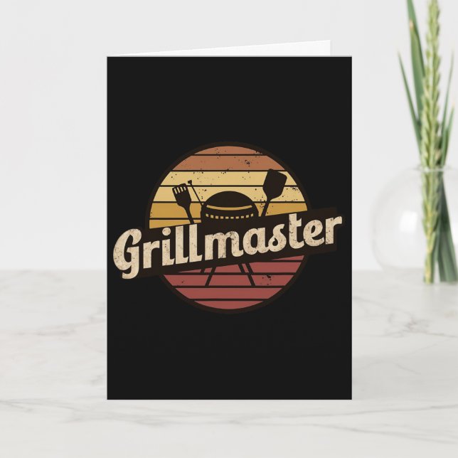 Funny Dad Vintage Design Grillmaster Fathers Day  Card (Front)