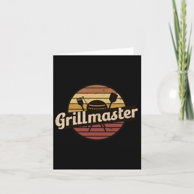 Funny Dad Vintage Design Grillmaster Fathers Day  Card (Front)