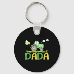 Funny Dada Birthday Boy Tractor Farm Truck Matchin Key Ring