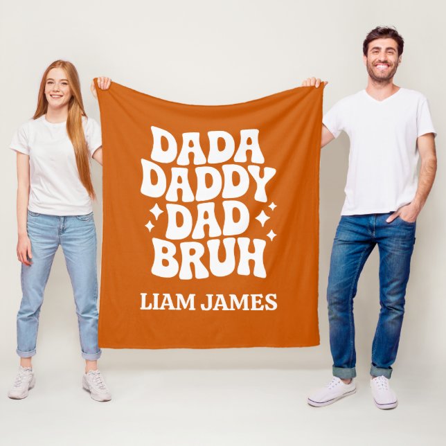 Funny Dada Daddy Dad Bruh Fathers day gift for dad Fleece Blanket (In Situ)
