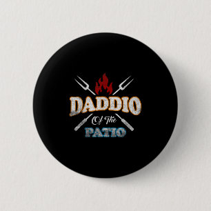 Funny Daddio Of The Patio Fathers Day Bbq Grill Qu 6 Cm Round Badge
