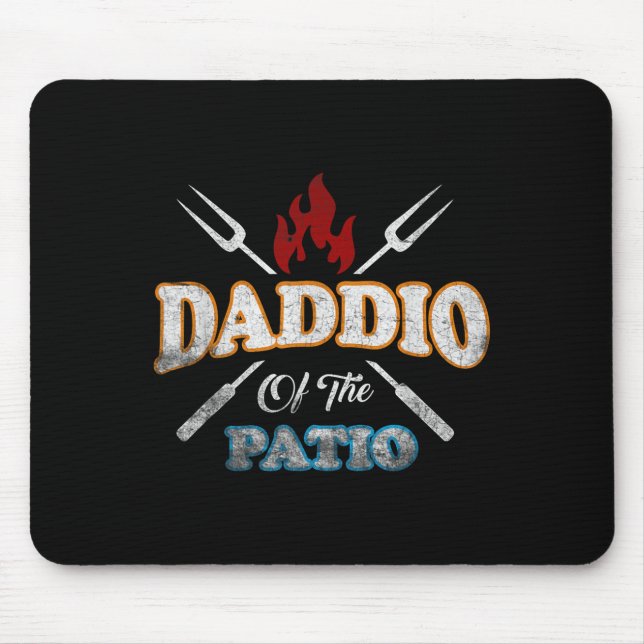 Funny Daddio Of The Patio Fathers Day Bbq Grill Qu Mouse Mat (Front)