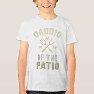 Funny Daddio Of The Patio Grilling Bbq Grill Outdo Tri-Blend Shirt