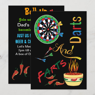 Funny Daddy to Be Shower - Darts and Farts Invitation
