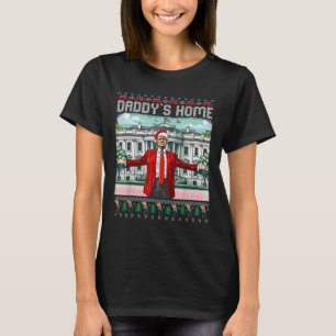 Funny Daddy's Home Pink Trump Ugly Christmas Sweat T-Shirt