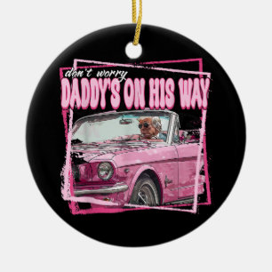 Funny Daddy's Home Trump Pink 2024 Take America Ba Ceramic Tree Decoration