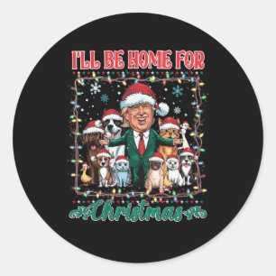 Funny Daddy's Home Trump Ugly Christmas Sweater Xm Classic Round Sticker