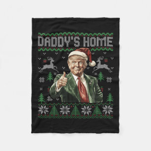 Funny Daddy's Home Trump Ugly Christmas Sweater Xm Fleece Blanket