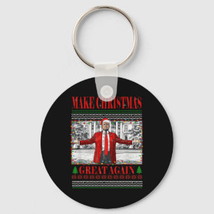 Funny Daddy's Home Trump Ugly Christmas Sweater Xm Key Ring