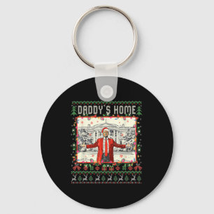 Funny Daddys Home Trump Ugly Christmas Sweater Xma Key Ring