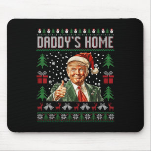 Funny Daddys Home Trump Ugly Christmas Sweater Xma Mouse Mat