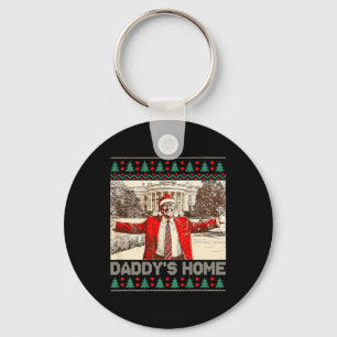 Funny Daddy's Home Trump Ugly Christmas Xmas Pajam Key Ring