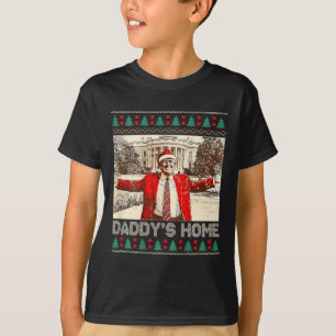 Funny Daddy's Home Trump Ugly Christmas Xmas Pajam T-Shirt