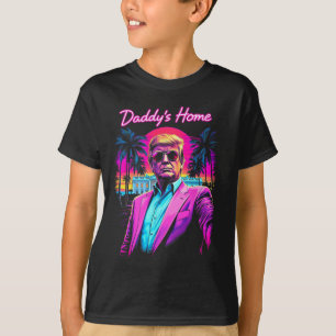 Funny Daddys Home White House Trump Pink 2024 Retr T-Shirt
